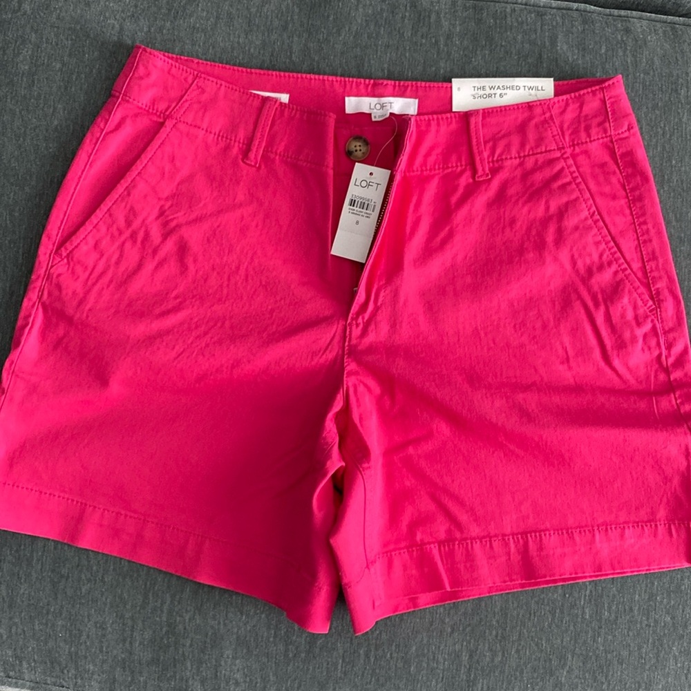 Loft NWT pink 6” shorts - size 8